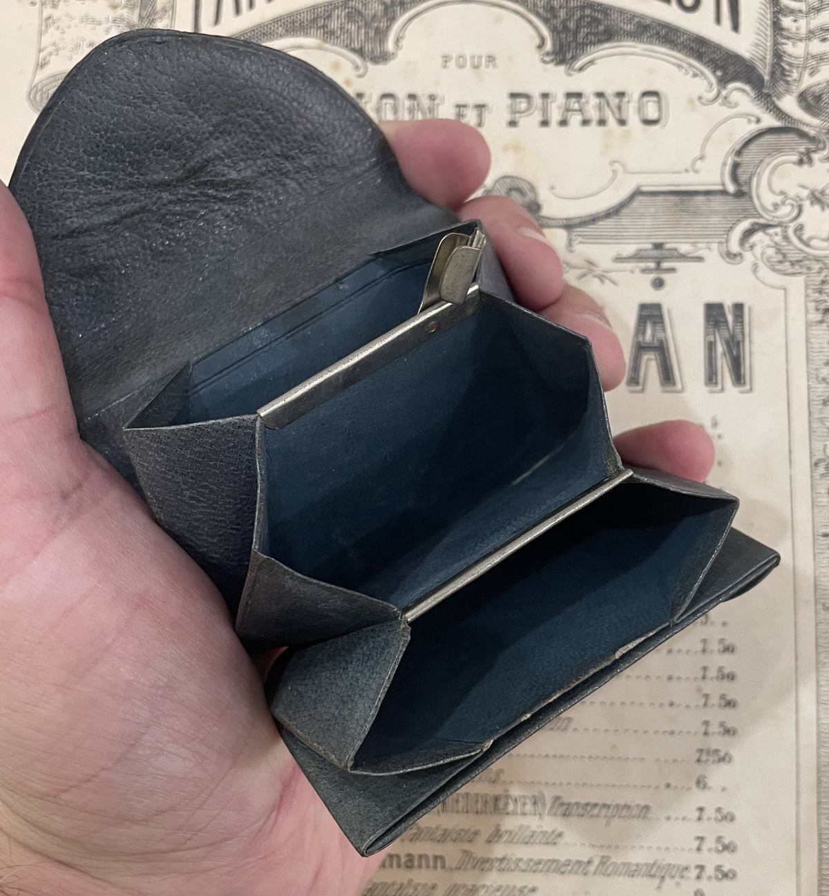 Rare Antique French Wallet Coin Holder Strawberries c1920