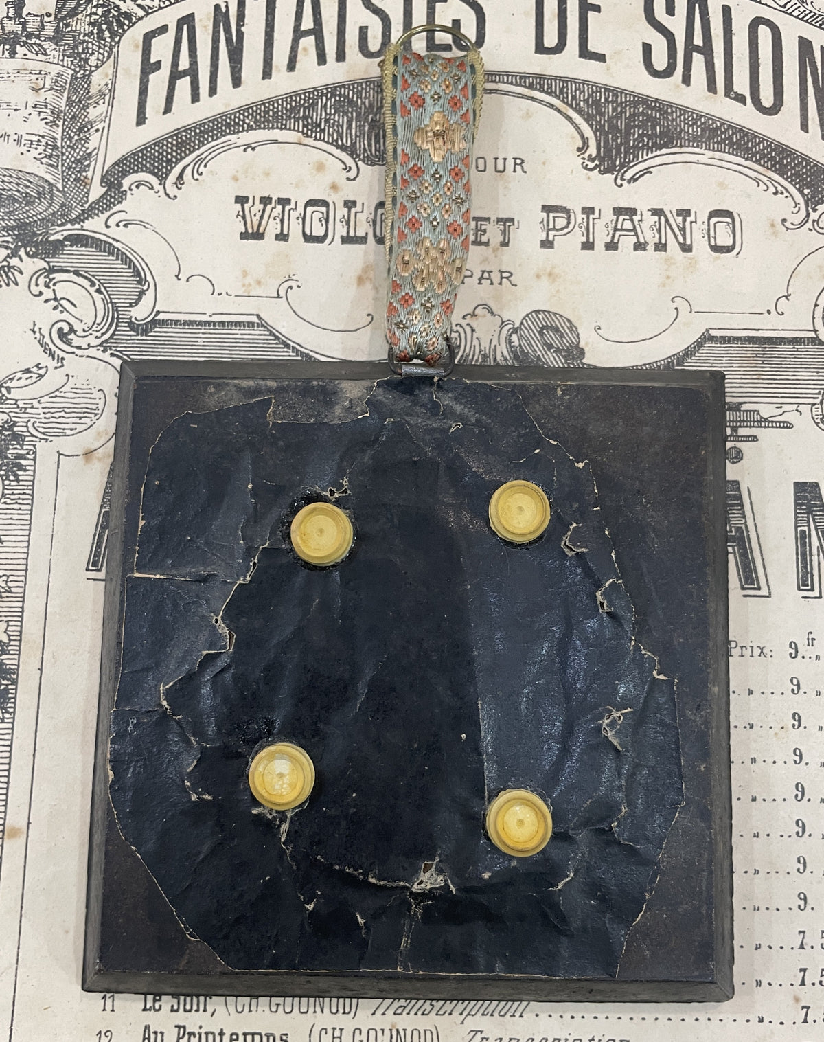 Rare Antique French Mourning Hair Art Domed Glass Wooden Frame c1860