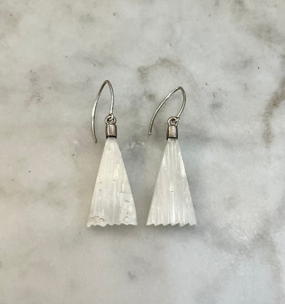 Selenite sterling earrings