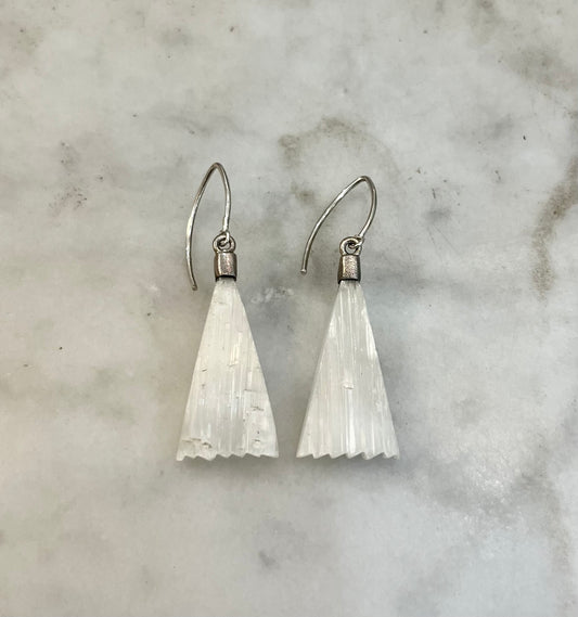 Selenite sterling earrings
