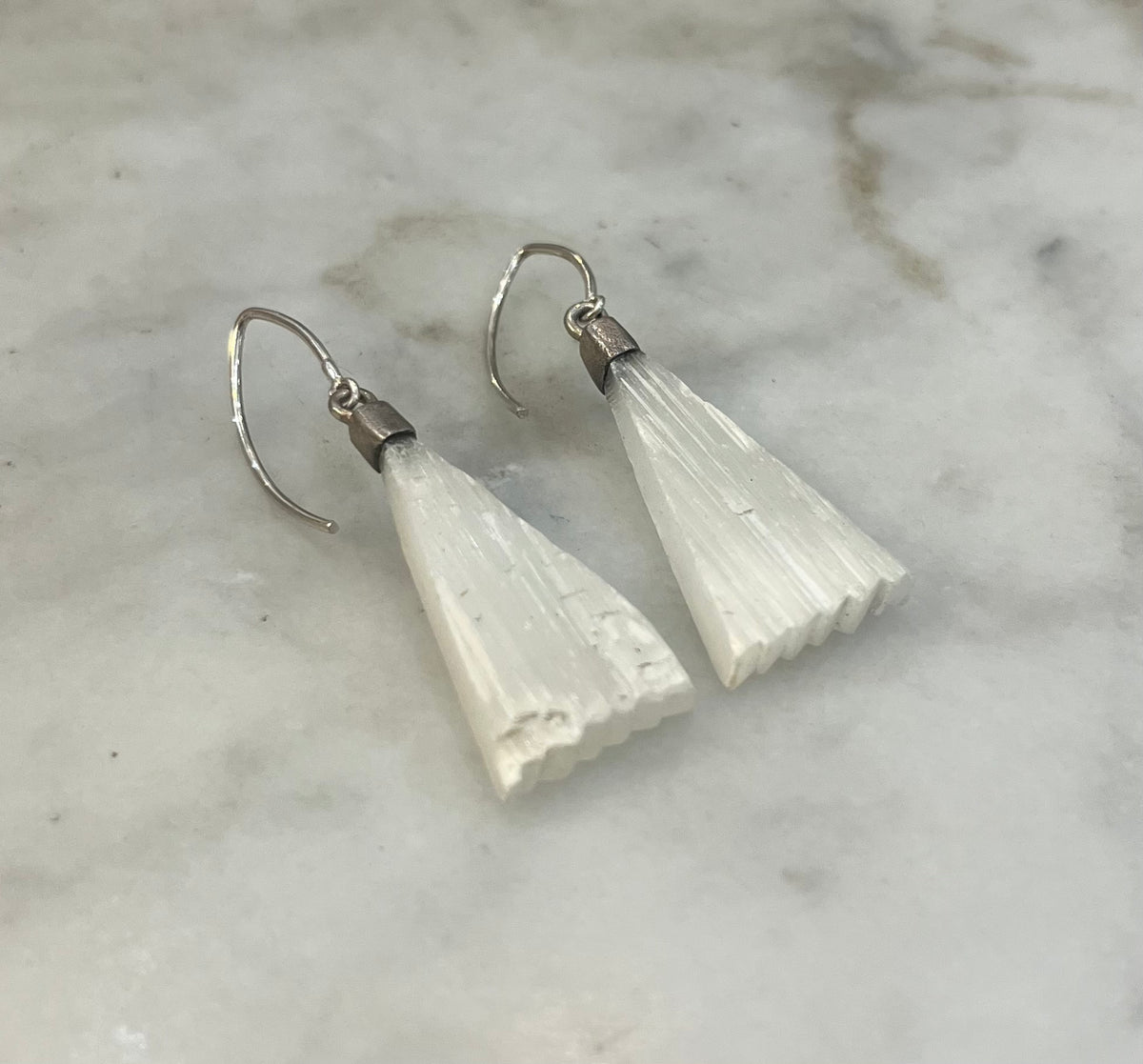 Selenite sterling earrings