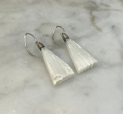 Selenite sterling earrings