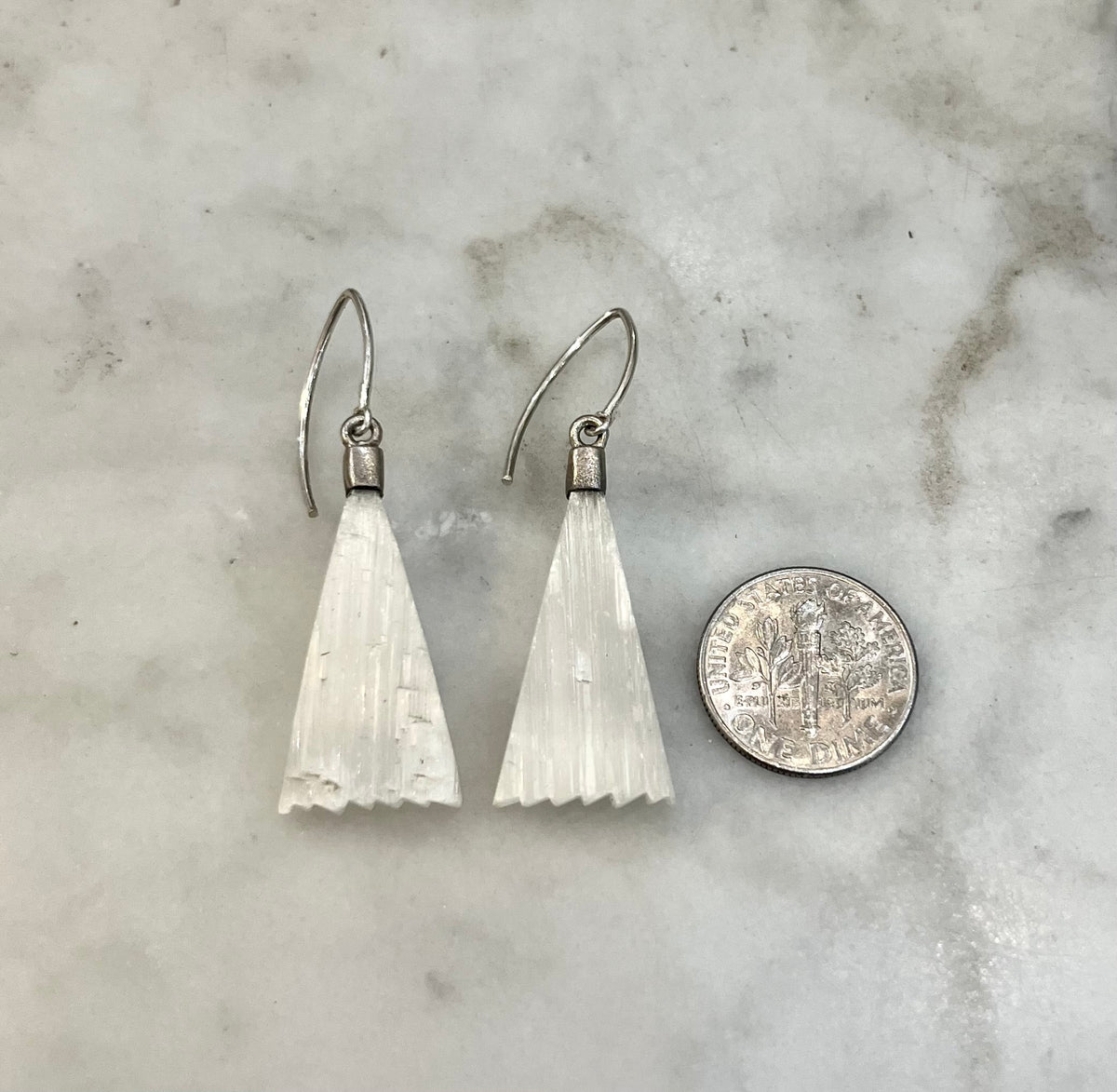 Selenite sterling earrings