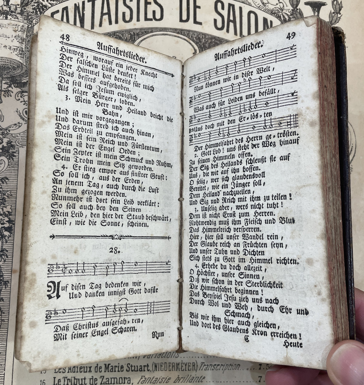 Rare Antique German Prayer Book Music Angel c1766