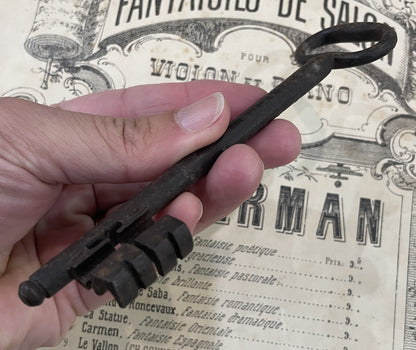 Large Antique French Cast Iron Skeleton Key Church Castle  Gate 1800's