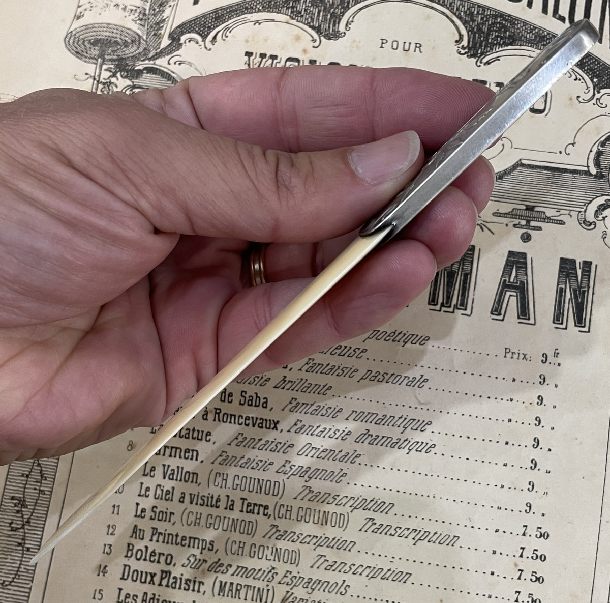 Rare Antique French Sterling Silver Art Nouveau Letter Opener Conker Chestnut Tree c1900
