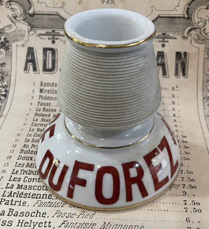 Antique French Advertising Match Striker Holder La Fraise Du Forez Ceramic Porcelain c1920