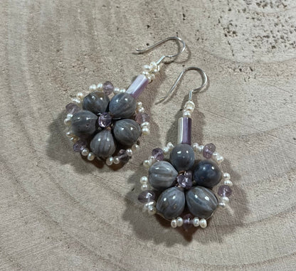 Wampum and Cornbead Earrings