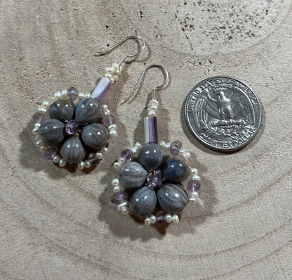 Wampum and Cornbead Earrings
