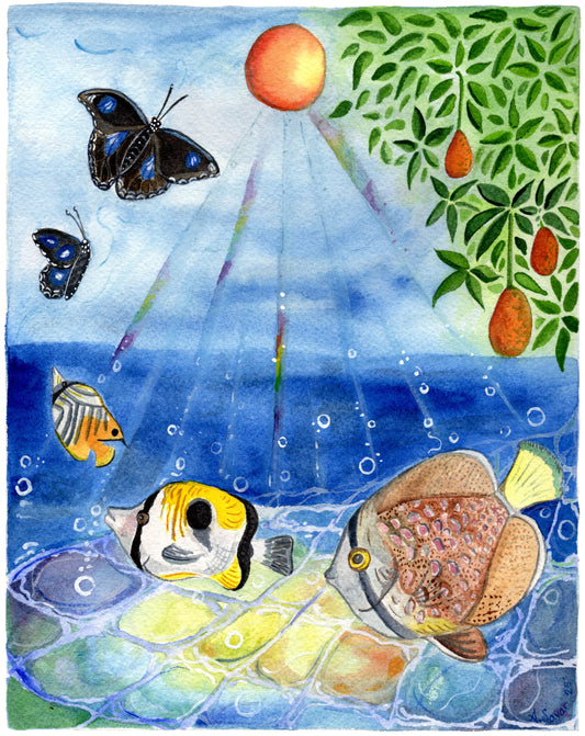 Dream Cycles - Original Framed Watercolor