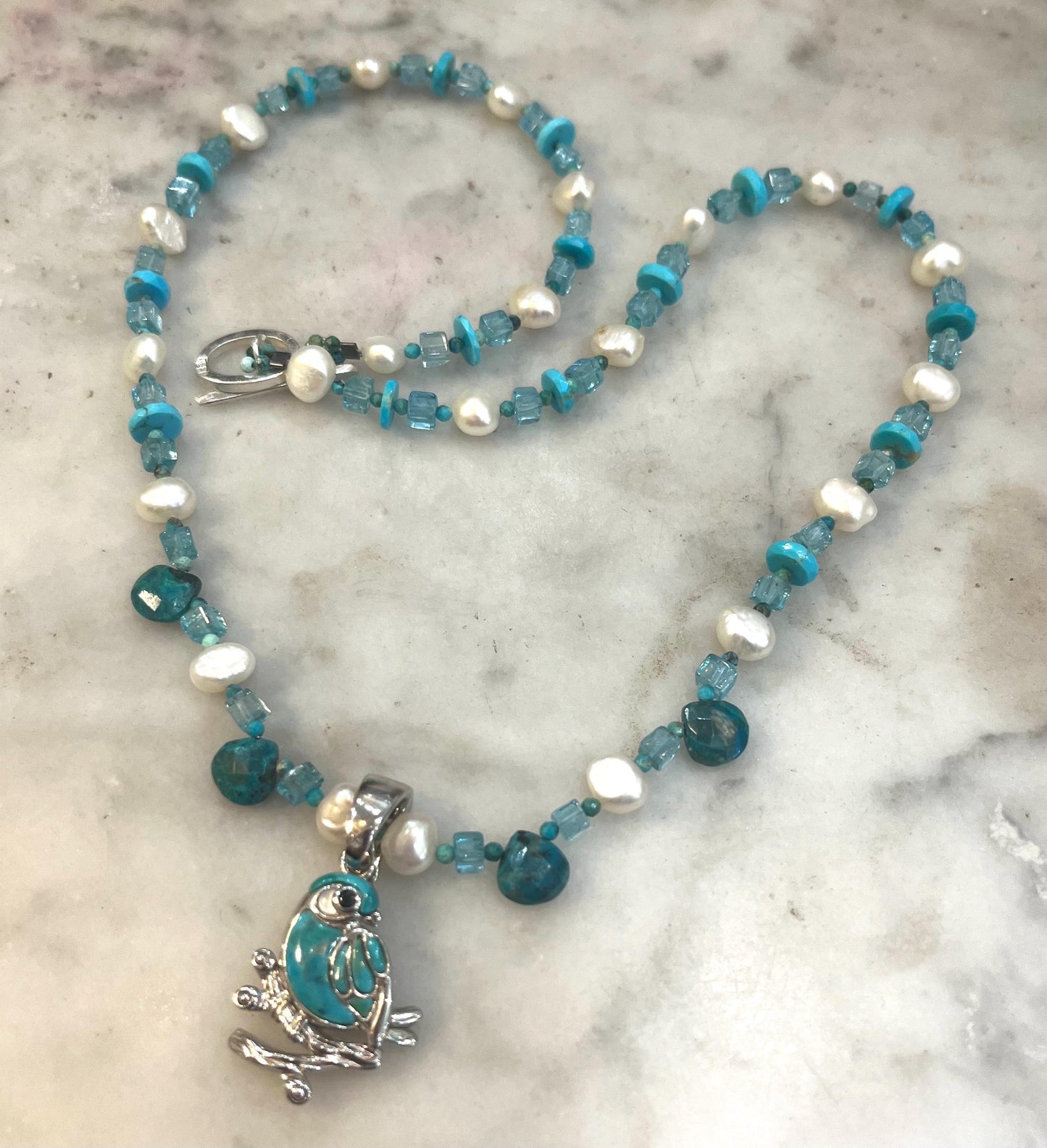 turquoise sterling bluebird of happiness necklace
