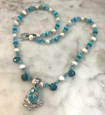 turquoise sterling bluebird of happiness necklace