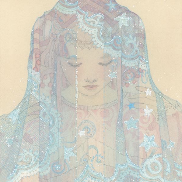 Starry Veil - Watercolor Original Painting by Ellie Hoffman