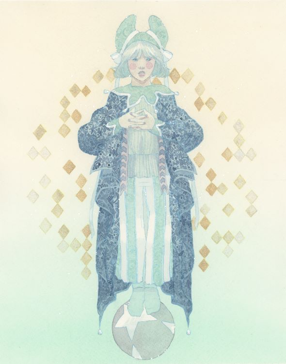 Balancer - Watercolor Original Painting by Ellie Hoffman