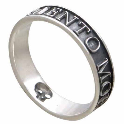 Sterling Silver Memento Mori Ring: Size 7