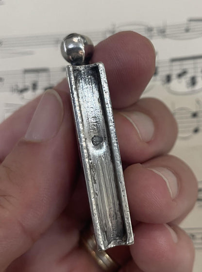 Rare Antique French Niello Sterling Silver Lighter c1900