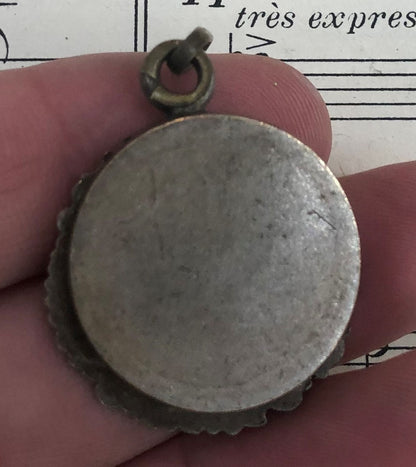 Antique French Art Nouveau Sliding Mirror Pendant Nancy Alsatian Cross c1900