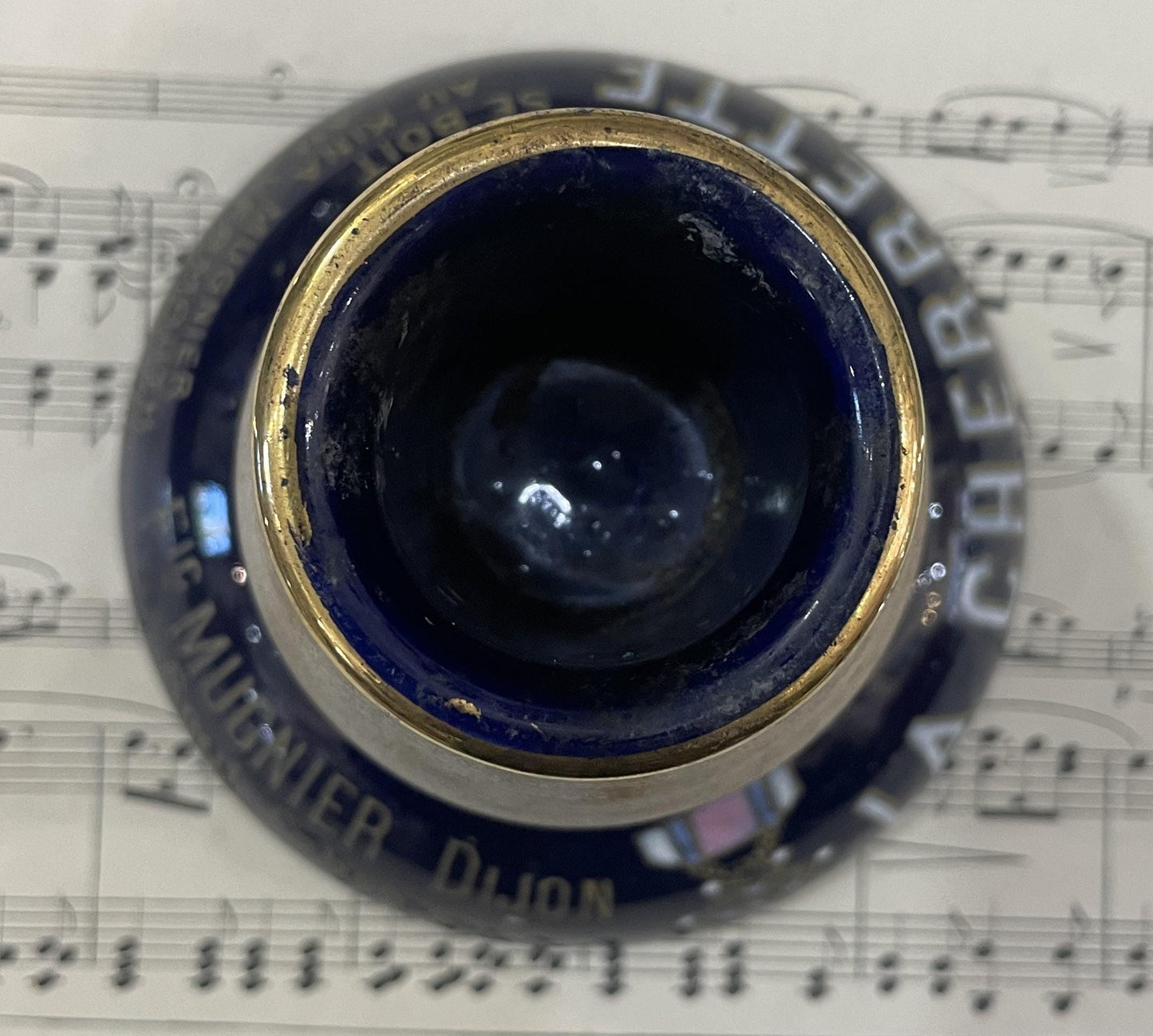 Antique French Advertising Match Striker Holder La Cherrette Ceramic Porcelain c1920