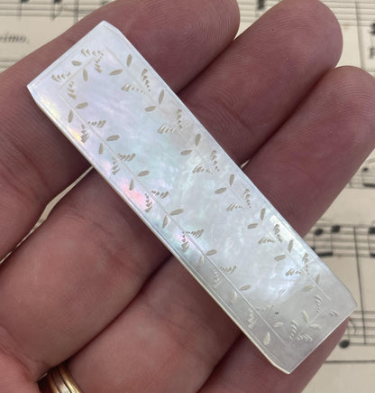 Antique French Carved Mother of Pearl Game Piece c1860