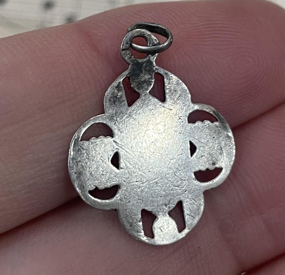 Antique French Art Nouveau Sterling Silver First Communion Medal Chalice c1900