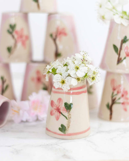 Cherry Blossom Budvase made with pressed flowers