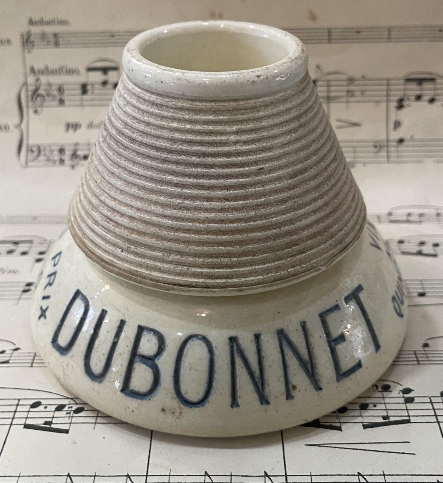 Antique French Advertising Match Striker Holder Dubonnet Ceramic Porcelain c1920