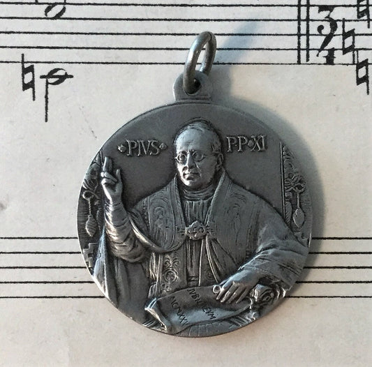 Large Antique Italian Pope Pius XI Religious Medal c1925