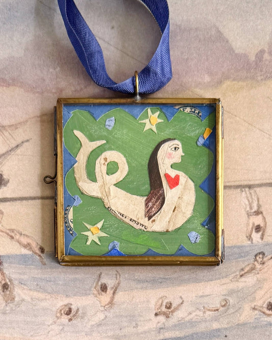 Meriwether ~ Art Locket Mermaid Vintage Decor Handmade 