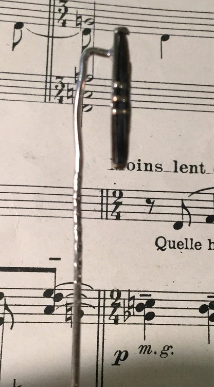 Antique French Art Nouveau Mother of Pearl Cameo Woman Bird Angel Hat Stick Pin c1920