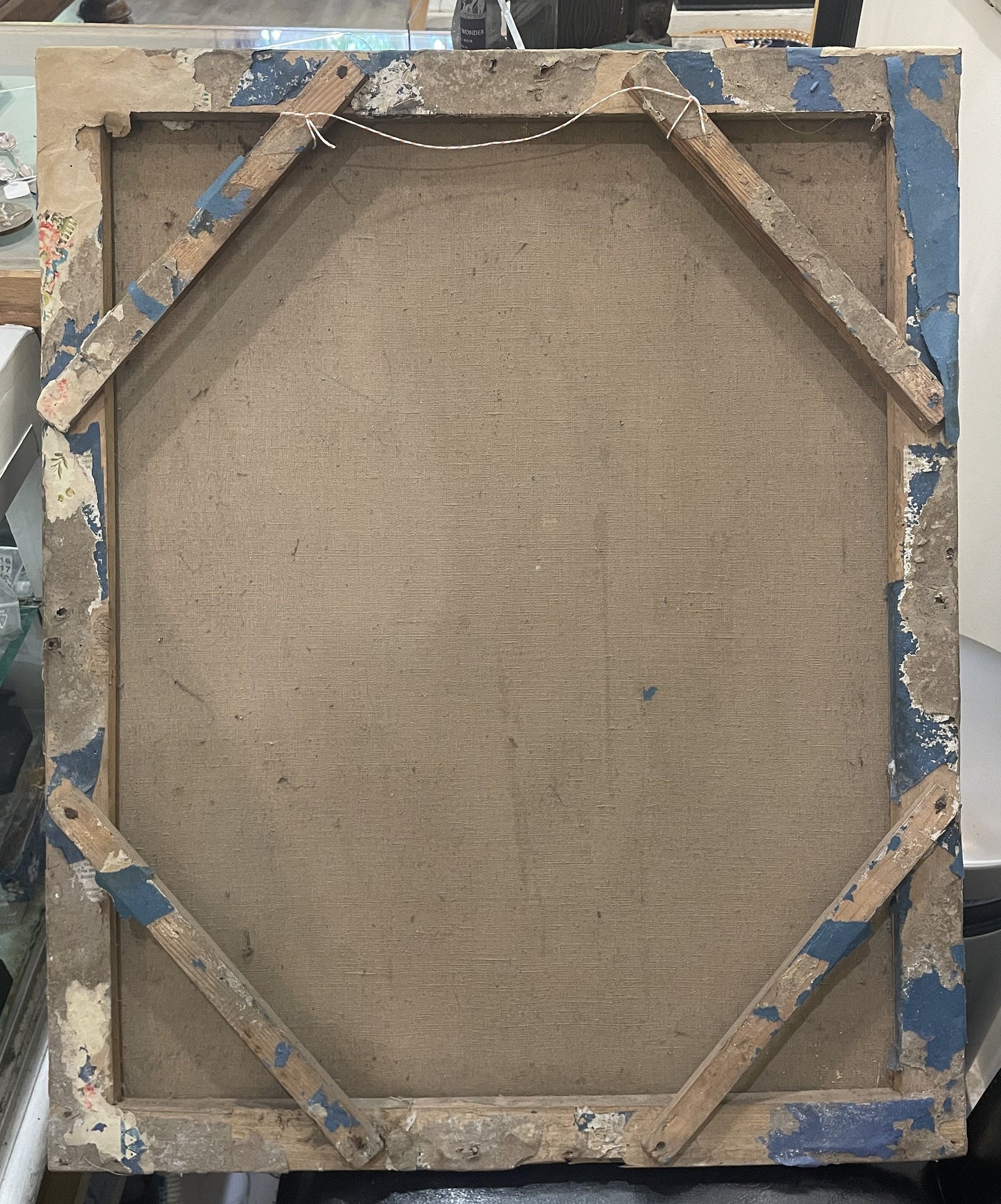 Rare Antique French Oil on Canvas Religious Painting The Virgin of the Grapes after Pierre MIGNARD c1830's