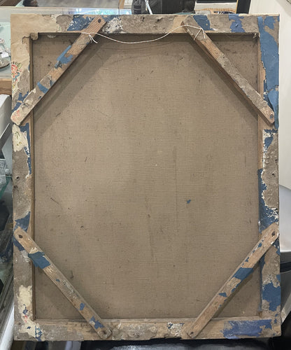 Rare Antique French Oil on Canvas Religious Painting The Virgin of the Grapes after Pierre MIGNARD c1830's