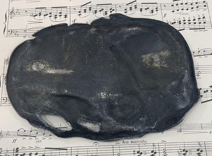 Antique French Art Nouveau bronze tray (maritime scene, fish, boat) c1920