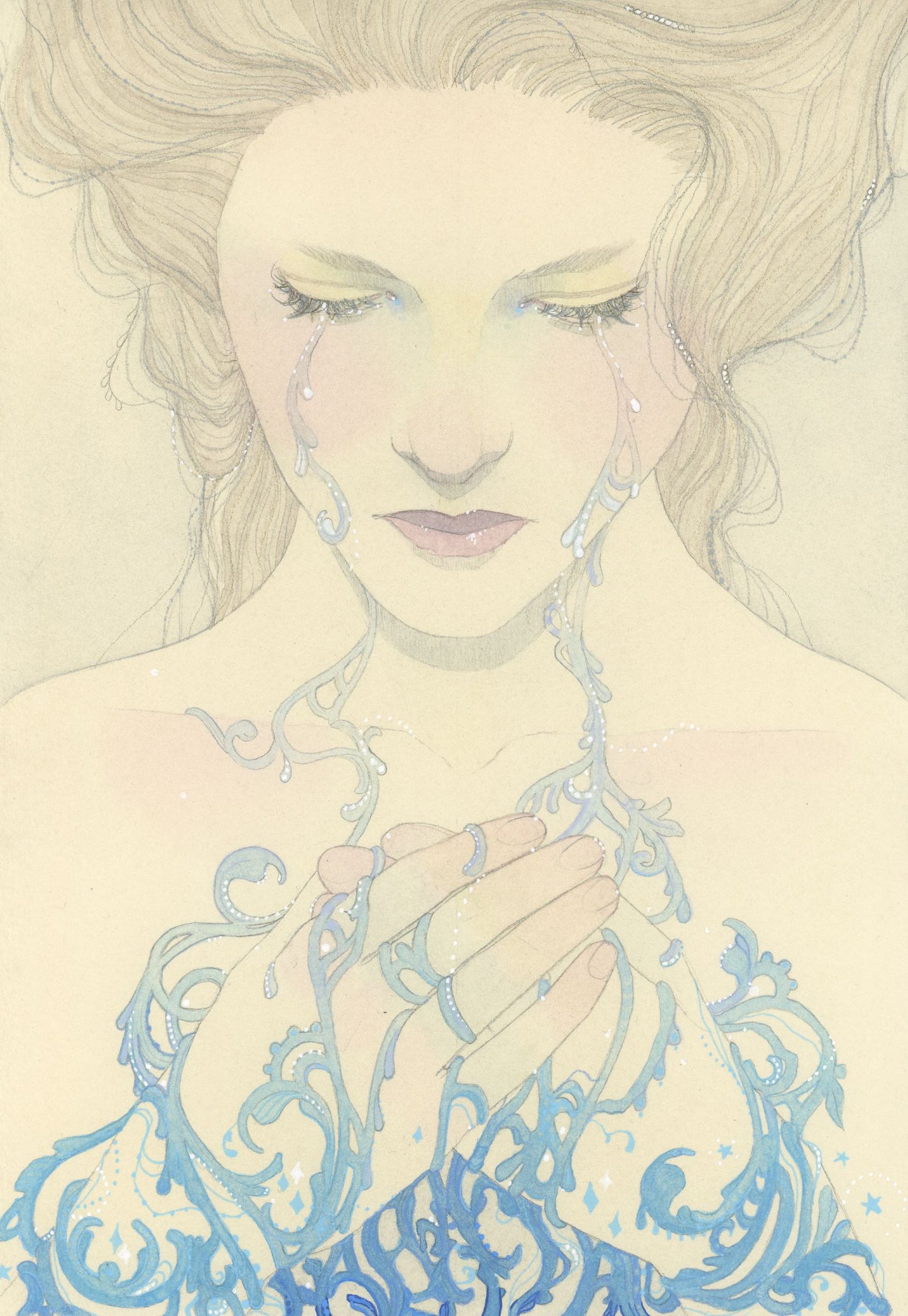 Blue Tears - Watercolor Original Painting
