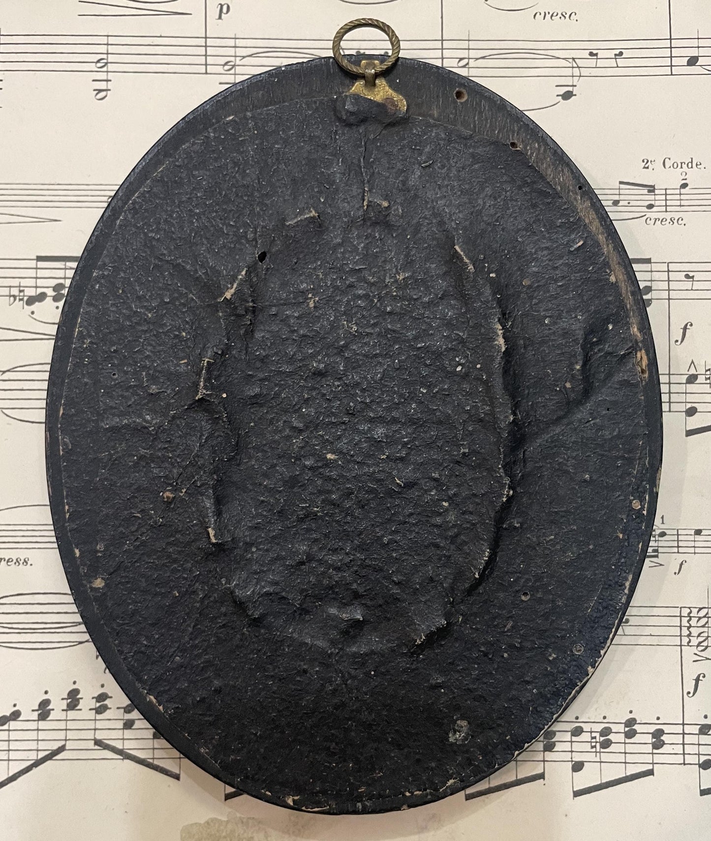 Antique French Ex Voto Holy Robe of Jesus under Glass c1880