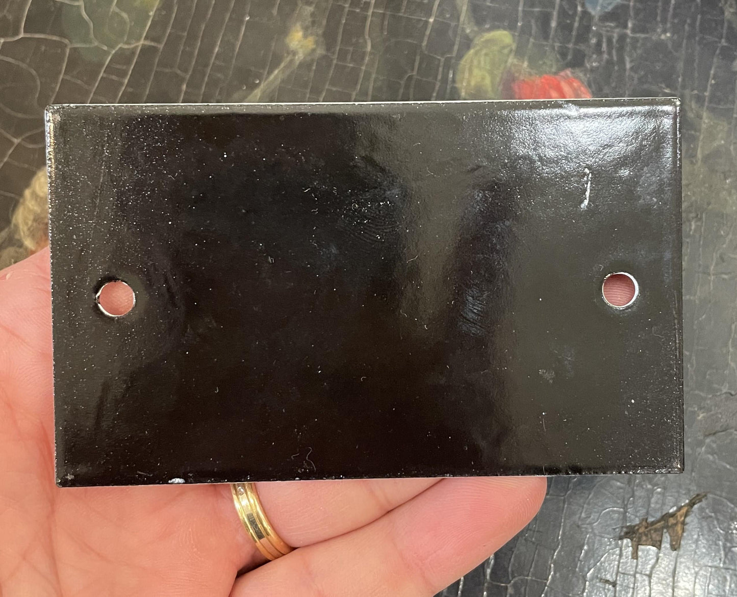 Small Vintage French Enamel Sign Plaque Do Not Enter (Acces Interdit)