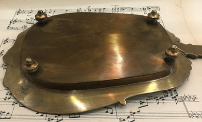 Rare Large Antique French Bronze Champleve Enamel Onyx Tray Platter Centerpiece c1880