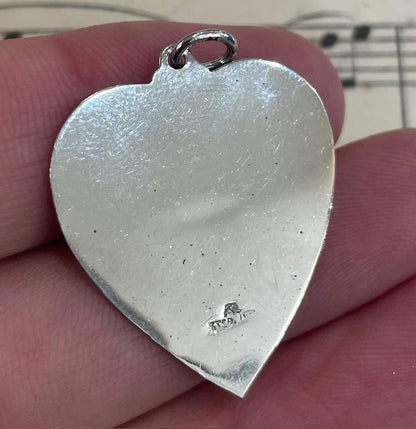 Vintage Sterling Silver Enameled Charm Pendant Medal Birth Certificate