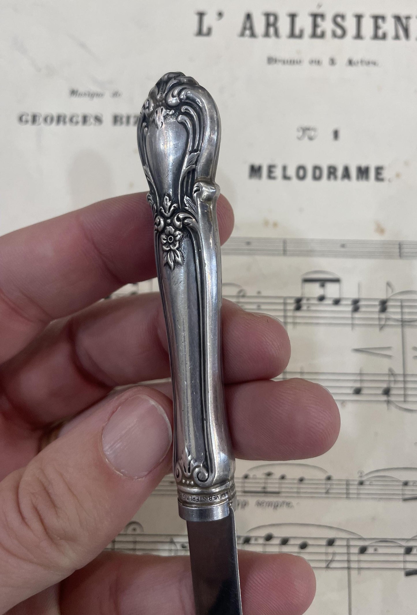 Vintage American Sterling Silver Art Nouveau Letter Opener Web Silver Co c1950