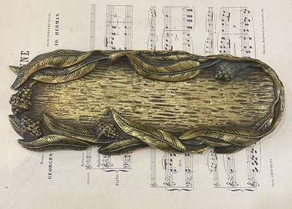 Rare Large Antique French Art Nouveau Bronze Tray Signed G. Huygens c1900