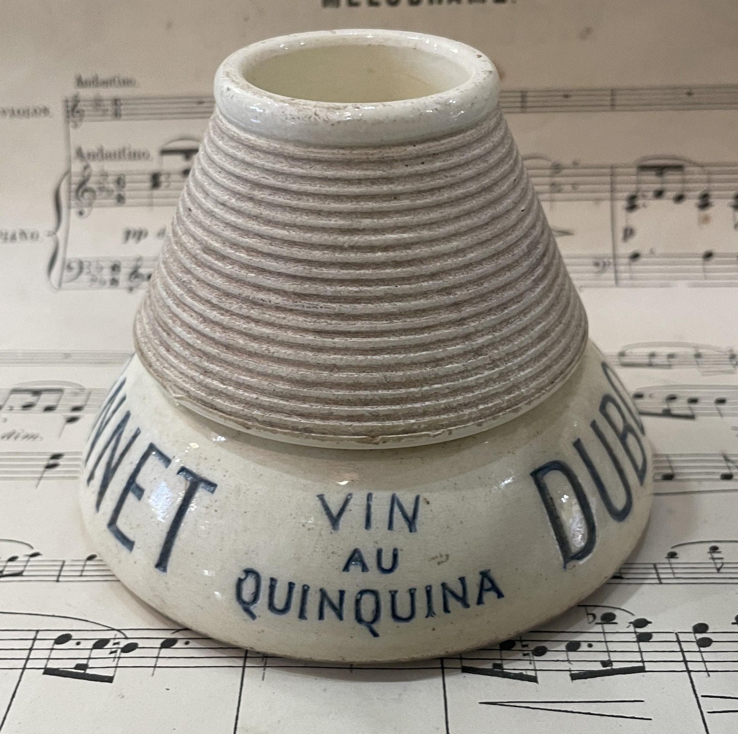 Antique French Advertising Match Striker Holder Dubonnet Ceramic Porcelain c1920