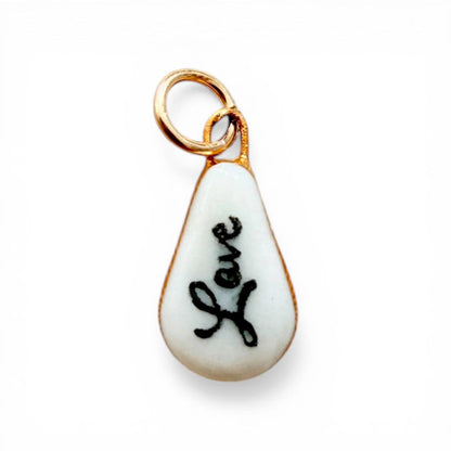 "Love" Teardrop Charm: Large