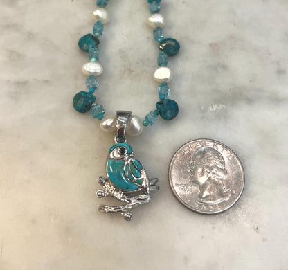 turquoise sterling bluebird of happiness necklace