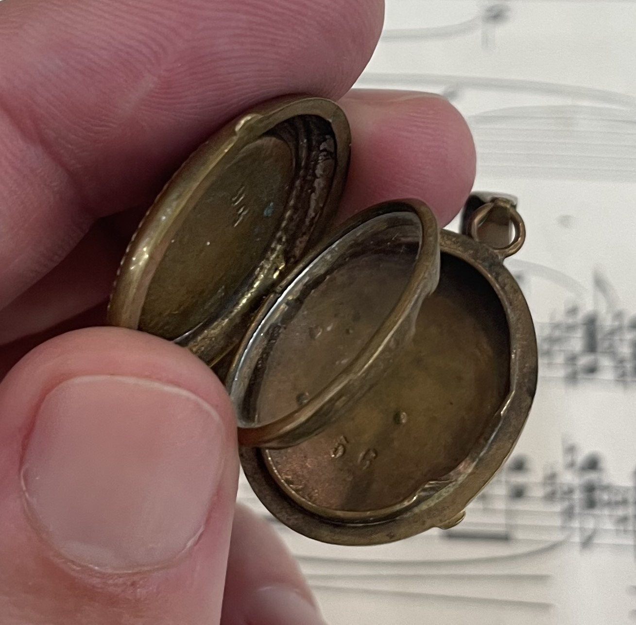 Antique French Art Nouveau Locket Pendant Porcelain c1920