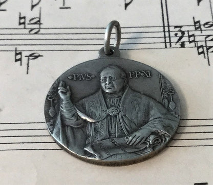 Large Antique Italian Pope Pius XI Religious Medal c1925