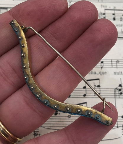 Rare Antique Italian Micromosaic Micro Mosaic Millefiori Scarf Brooch c1900