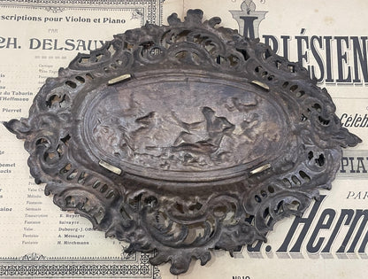 Rare Large Antique French Art Nouveau Bronze Tray Zeus Mythology c1900