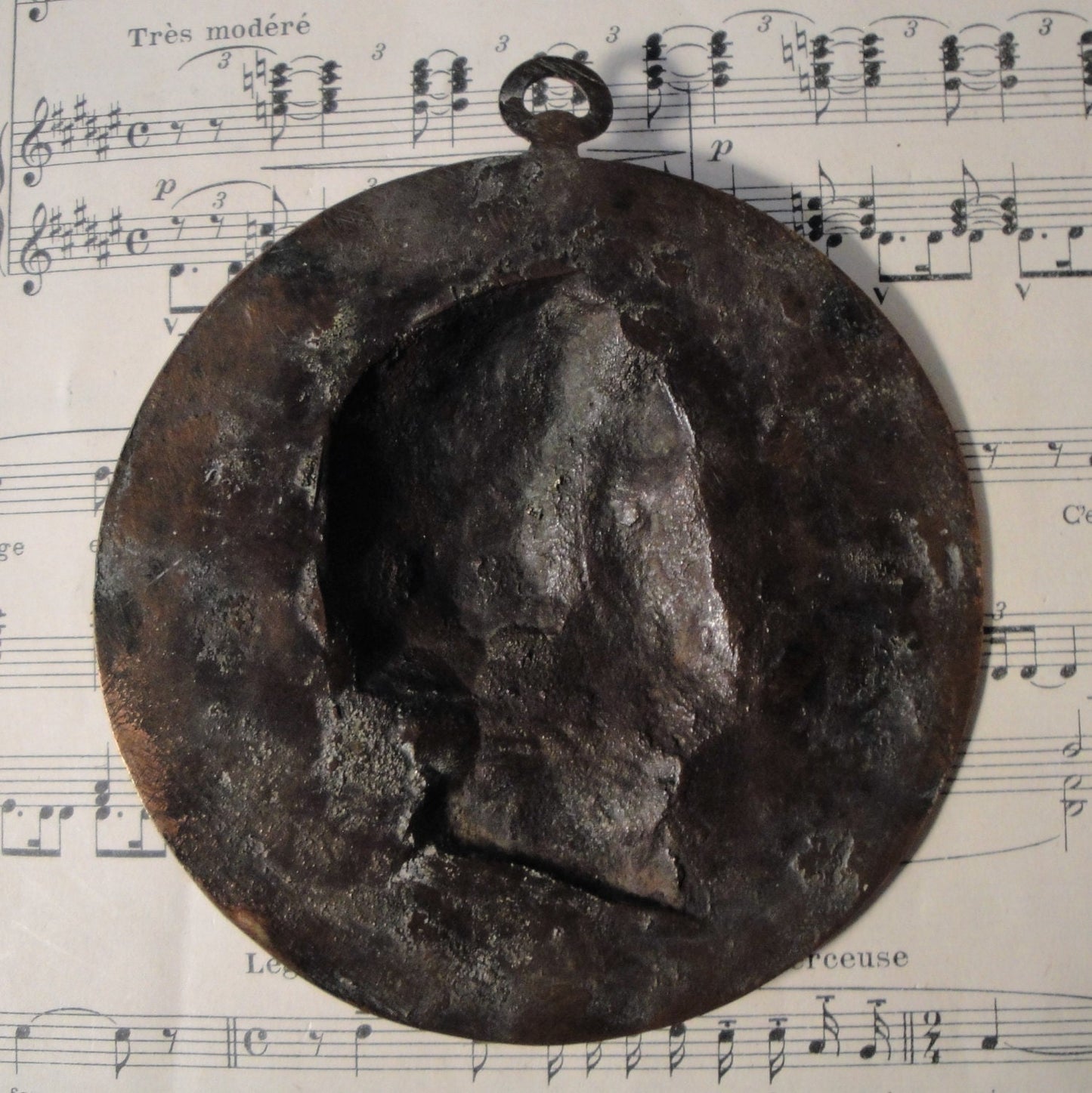 French Antique Victor Hugo Bronze Wall Plaque c1920