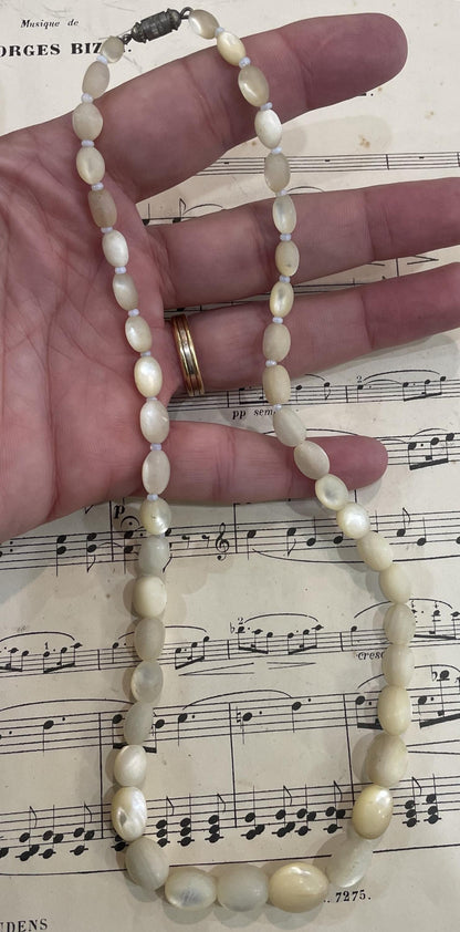 Antique French Mother of Pearl Necklace c1900