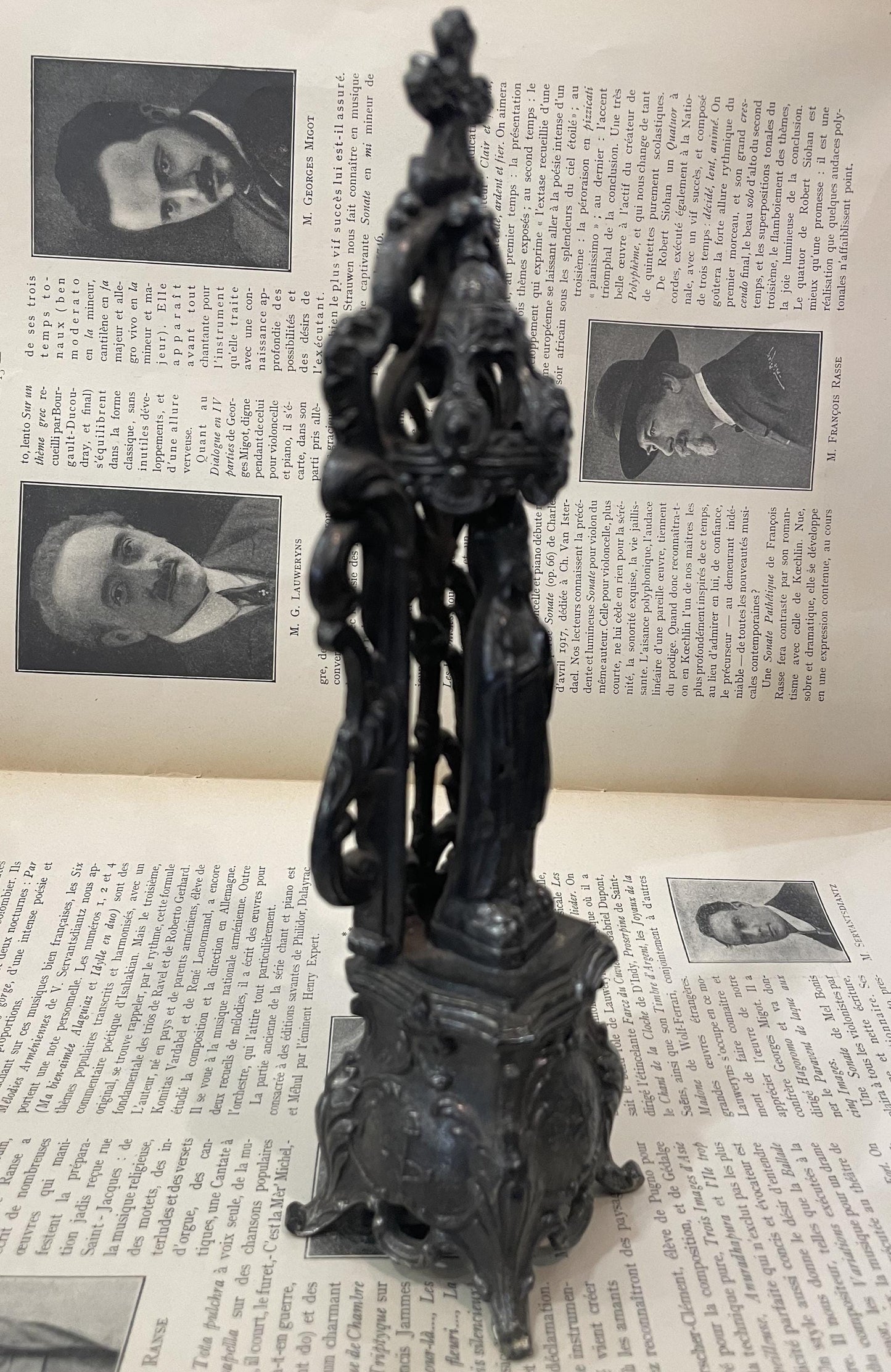 Antique French Virgin Mary Madonna Spelter Statue c1900