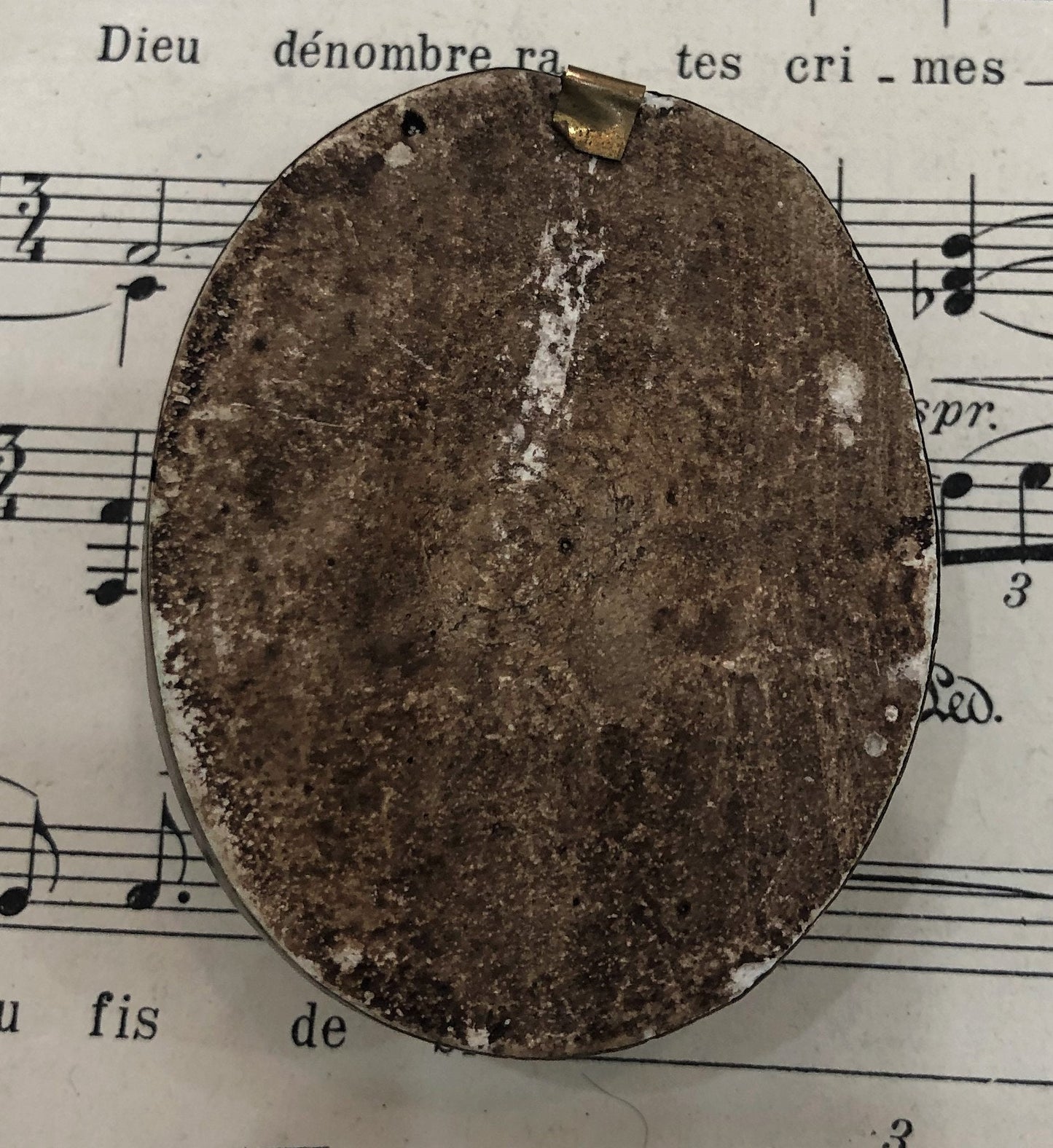 Rare Antique French Carved Plaster Lourdes Miracles St Bernadette Domed Glass Icon c1900